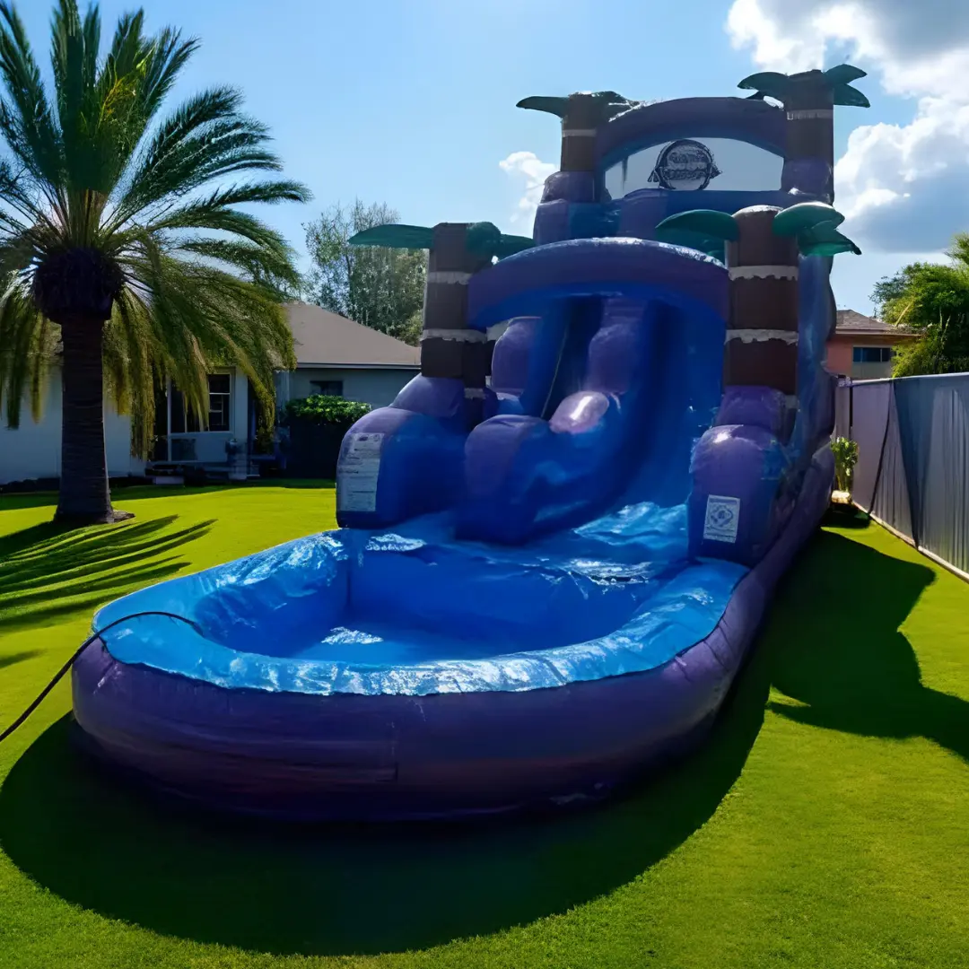 18' Purple Hurricane Single Lane Water Slide