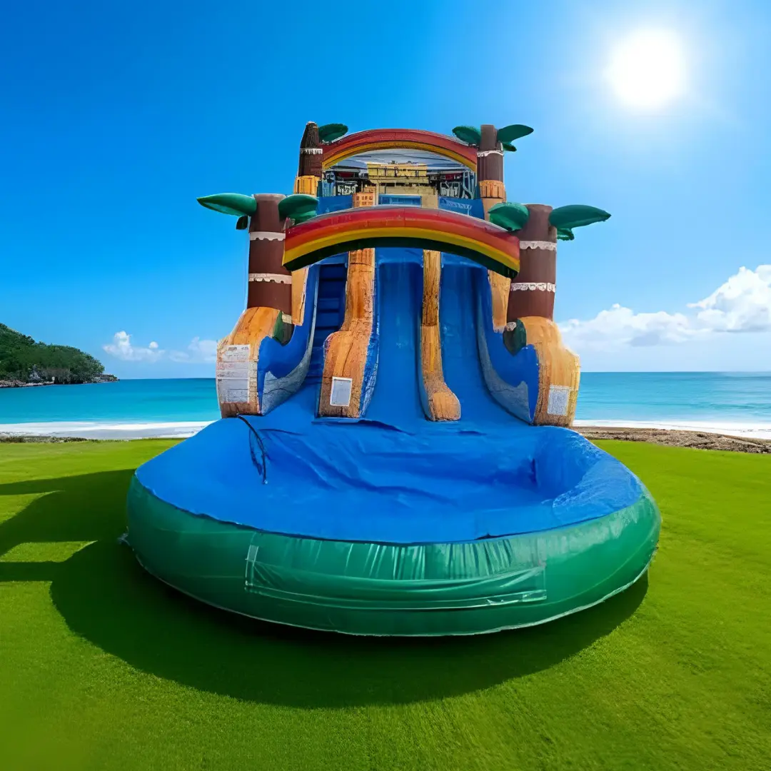 18' Tiki Plunge Dual Lane Water Slide